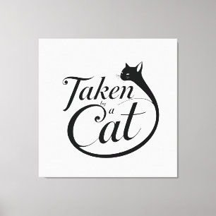 Impressão Em Tela Tomado por um Gato,Tipografia Minimalista para Ama