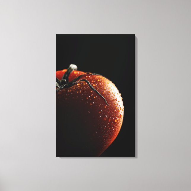 Impressão Em Tela Tomate,Vegetal,Fundo preto (Frente)