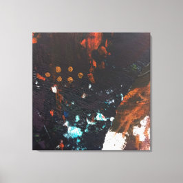 Impressão Em Tela Tons da Terra abstrato com Azul de Cobalto, Vermel