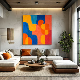 Impressão Em Tela Tons de Meados do Século