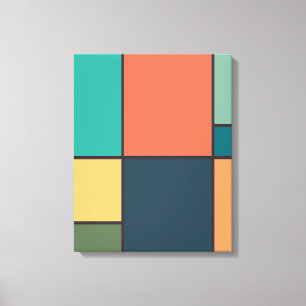 Impressão Em Tela Tons Retroativos Geométricos de Abstrato de Estilo