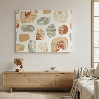 Impressão Em Tela Tons Terrosos Boho Modernos Abstratos ID1273