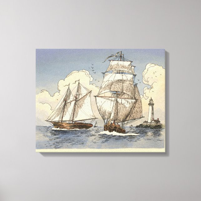 Impressão Em Tela Tony Millionaire Two Ship Poster (Frente)