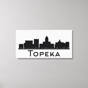 Impressão Em Tela Topeka, Kansas skyline preta & branca de   da