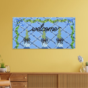 Impressão Em Tela Tópico de potes de gengibre azul da China