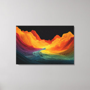 Impressão Em Tela Topografia Vibrante Paisagem Surrealista (76 cm