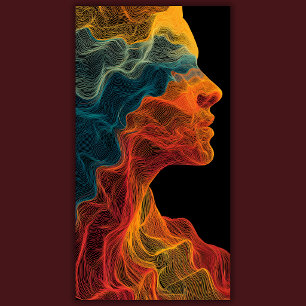Impressão Em Tela Topografia Vibrante   Retrato Abstrato
