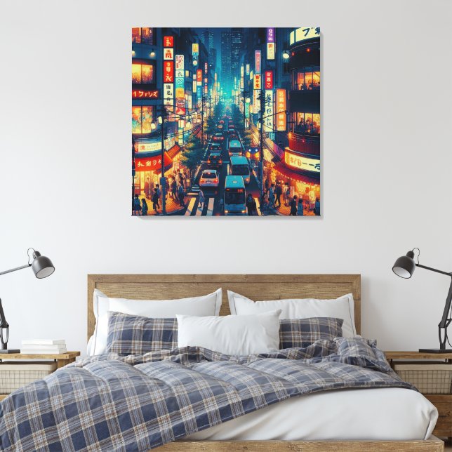 Impressão Em Tela Tóquio em Movimento (Insitu(Quarto))