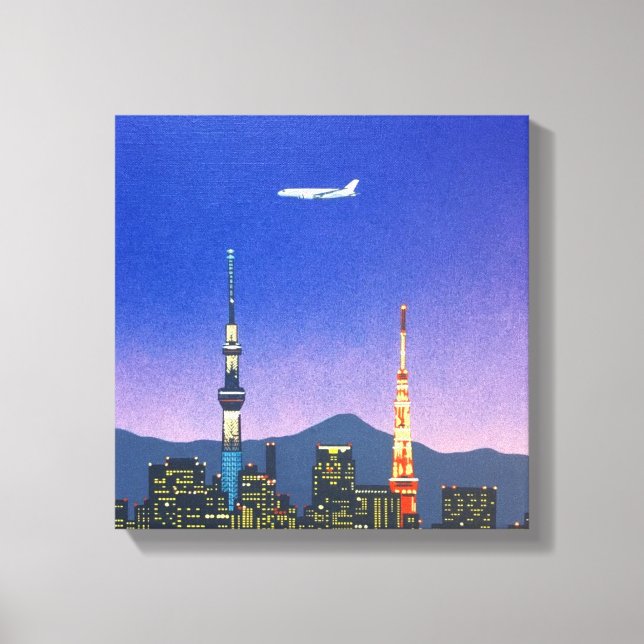 Impressão Em Tela Tóquio Japão Skyline 80s Hiroshi Nagai Art (Frente)