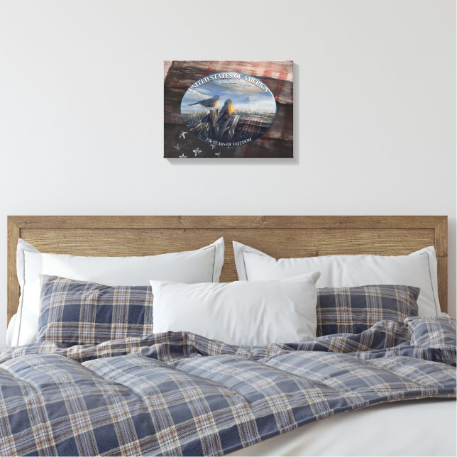 Impressão Em Tela Tordos USA (Insitu(Quarto))