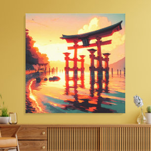 Impressão Em Tela Torii da Luz Nascente
