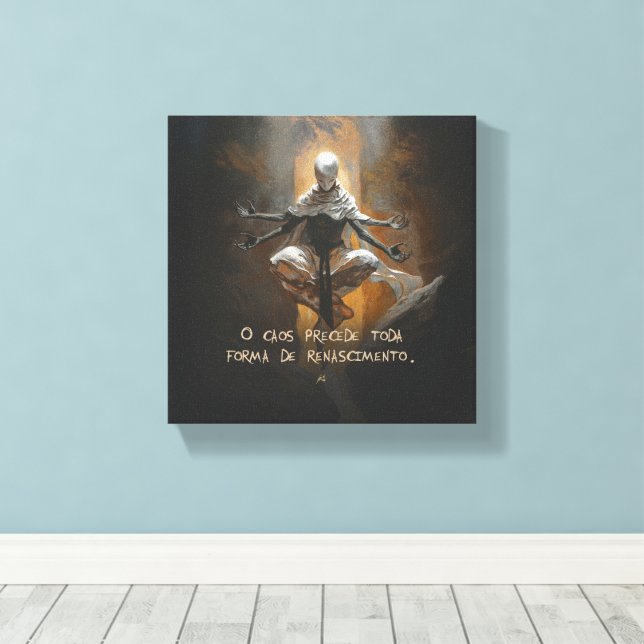 Impressão Em Tela Tormenta (com frase) (Insitu(piso de madeira))