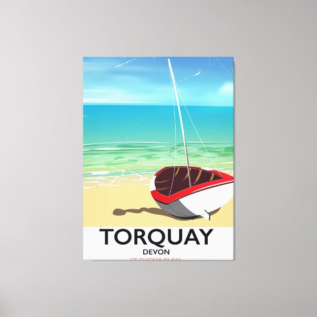 Impressão Em Tela Torquay Devon, poster de viagens de proteção (Frente)
