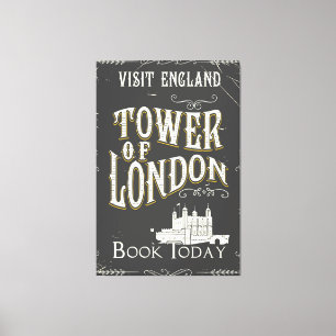 Impressão Em Tela Torre de Londres Inglaterra pôster vintage