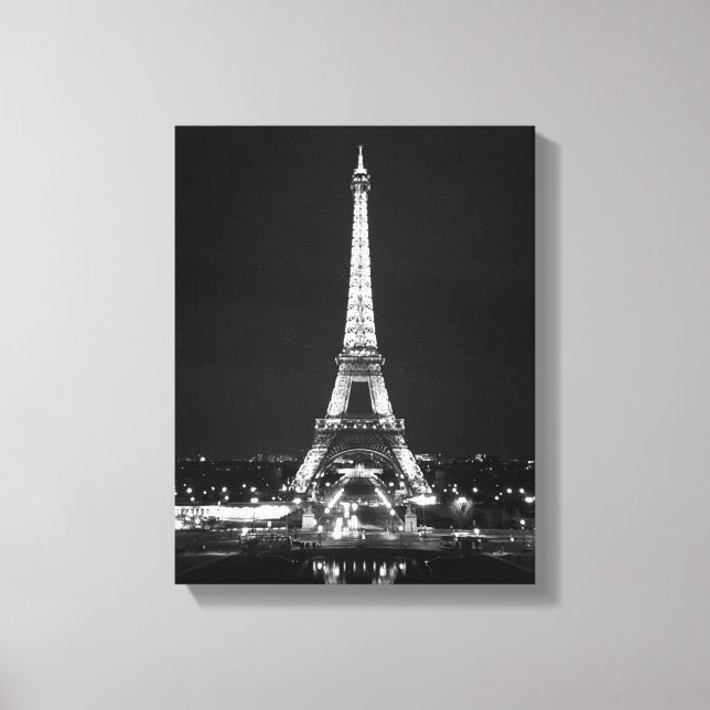 Impressão Em Tela Torre Eiffel à Noite (Frente)