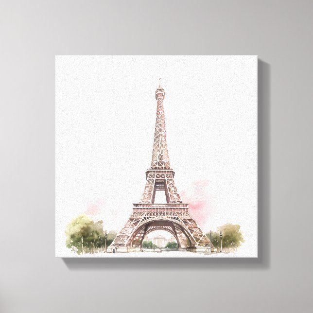 Impressão Em Tela Torre Eiffel de Paris em Tela  (Frente)