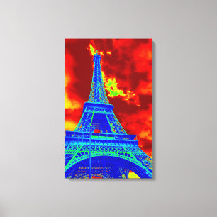 Impressão Em Tela torre Eiffel no fogo