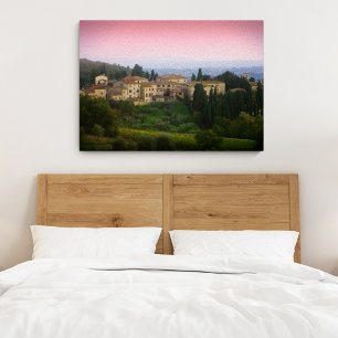 Impressão Em Tela Toscana Itália Efeito Aquarela Tela Esticada