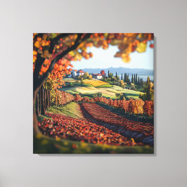 Impressão Em Tela Toscana Itália Paisagem de Vinhedo em Tela Esticad