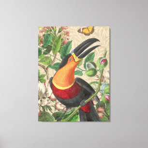 Impressão Em Tela Toucan Jungle Tropical Bird Beauful Antiguidade
