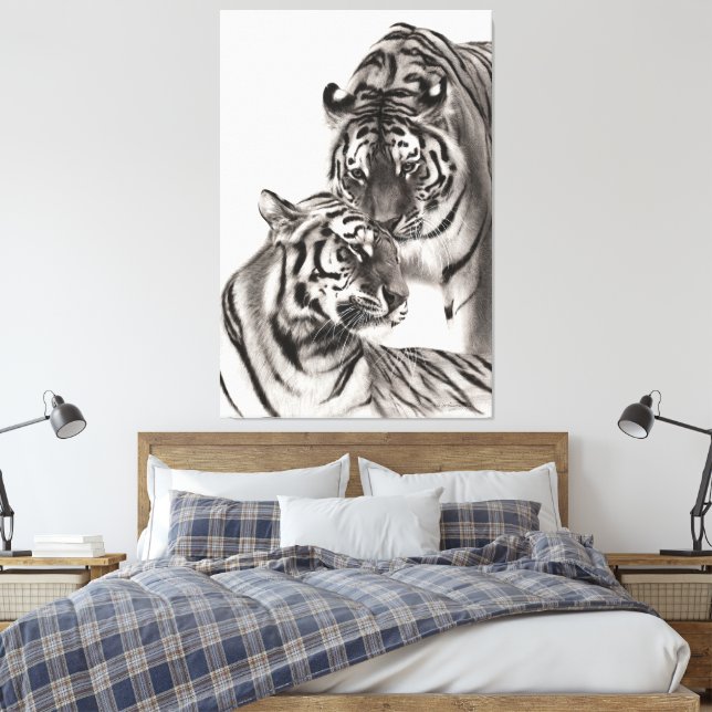 Impressão Em Tela Touch - Trabalho de arte de Tigre Original Pintado (Insitu(Quarto))
