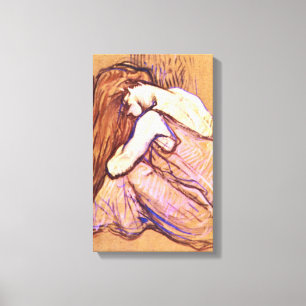 Impressão Em Tela Toulouse-Lautrec - mulher que penteia o cabelo