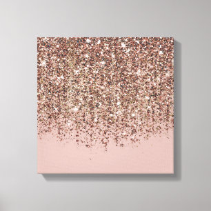 Impressão Em Tela Toupe Bege Rosa Rosa Bronze Dourado Brilho Glamour