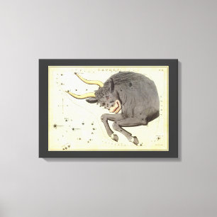 Impressão Em Tela Touro, Conjunto de Estrelas Vintage do Espelho de 