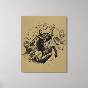 Impressão Em Tela Touro Constelação Hevelius 1690 Engrenando