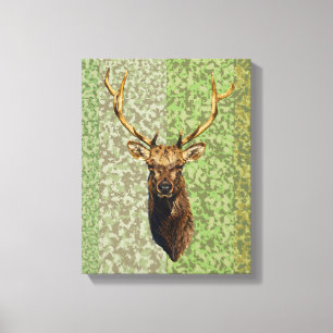 Impressão Em Tela Touro Elk Cabeça Natureza animal Arte selvagem