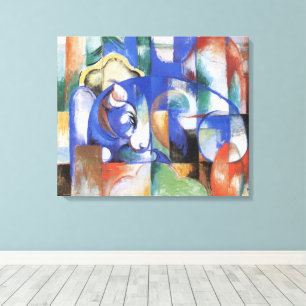 Impressão Em Tela Touro Mentiroso por Franz Marc, Arte Cubista Vinta