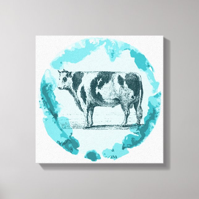 Impressão Em Tela touro vintage (Frente)