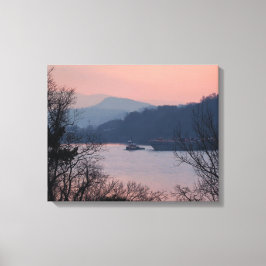 Impressão Em Tela Trabalhando No Rio Ao Sol