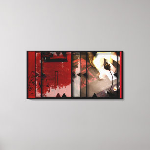 Impressão Em Tela Trabalho Aberto sobre a Fotomontagem do Open Red 2