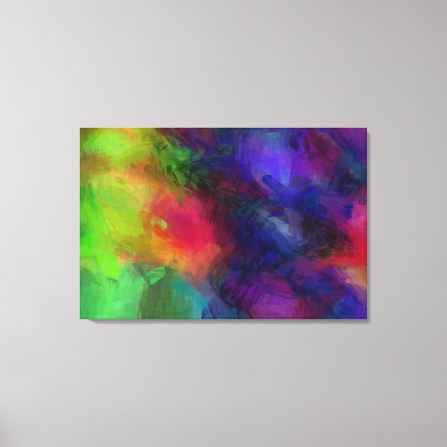 Impressão Em Tela Trabalho de arte Abstrato de multicores (Frente)