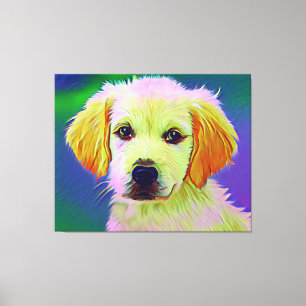 Impressão Em Tela Trabalho de arte de Pintura de Cachorro Branco
