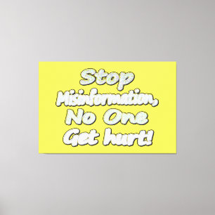Impressão Em Tela Trabalho de arte Design Sobre "Stop Misinformation