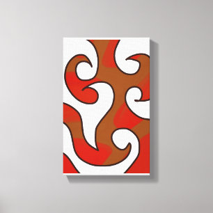 Impressão Em Tela Trabalho de Arte Maori Abstrata Contemporânea 12 p