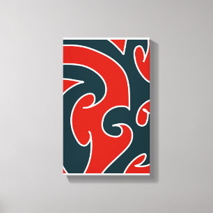 Impressão Em Tela Trabalho de Arte Maori Abstrata Contemporânea 14 p