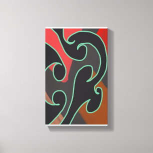 Impressão Em Tela Trabalho de Arte Maori Abstrata Contemporânea 6 po