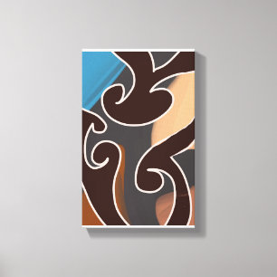 Impressão Em Tela Trabalho de Arte Maori Abstrata Contemporânea 8 po