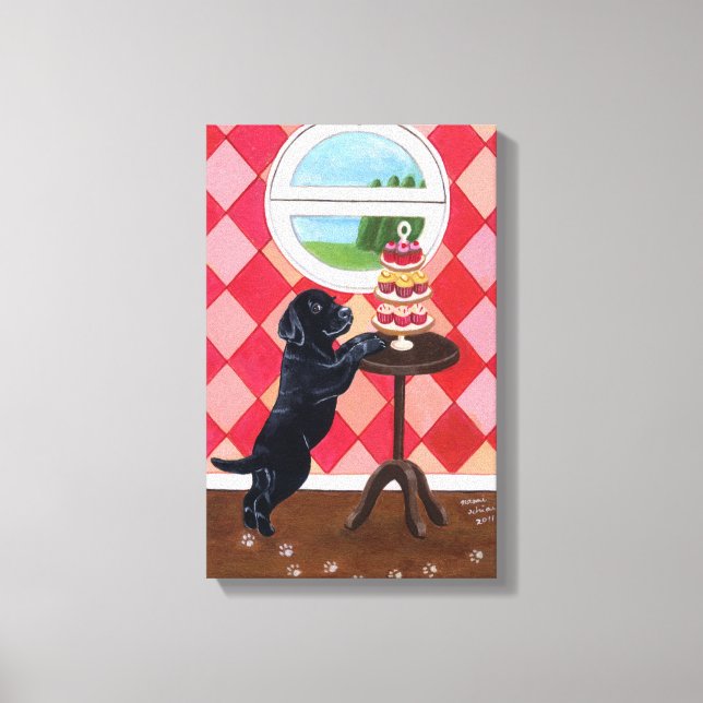 Impressão Em Tela Trabalho de arte Preto Labrador (Frente)