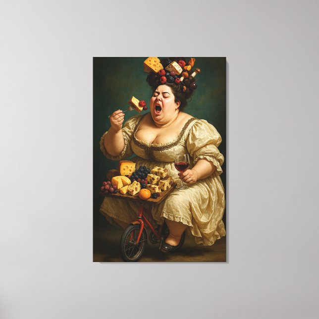 Impressão Em Tela Trabalho de Arte Surreal "Coma Leve, Coma Pesada" (Frente)