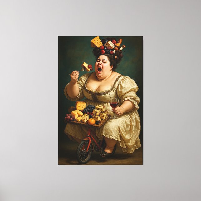 Impressão Em Tela Trabalho de Arte Surreal "Coma Leve, Coma Pesada" (Frente)