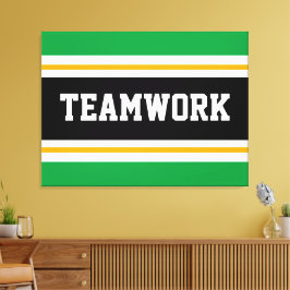 Impressão Em Tela TRABALHO EM EQUIPE Brilhante, Preto, Rasas de Corr