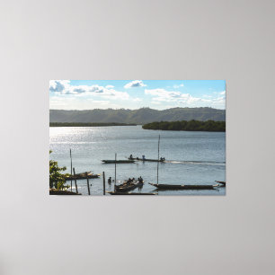 Impressão Em Tela Traditional Wooden Canoes on the Paraguaçu River i