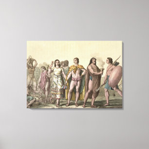 Impressão Em Tela Trajes dos mexicanos (gravura da cor)