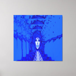 Impressão Em Tela Trance Azul