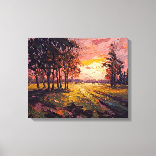 Impressão Em Tela Tranquil Meadow Sunset Fine Art
