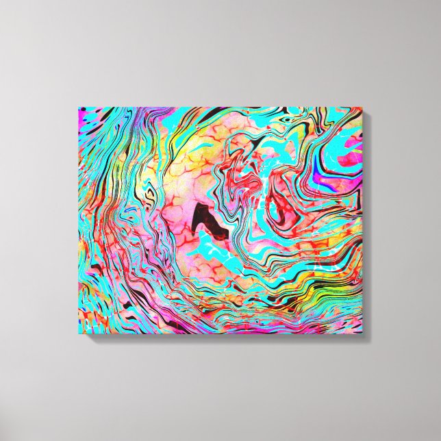 Impressão Em Tela Tranquilidade Abstrato Fluid Art (Frente)